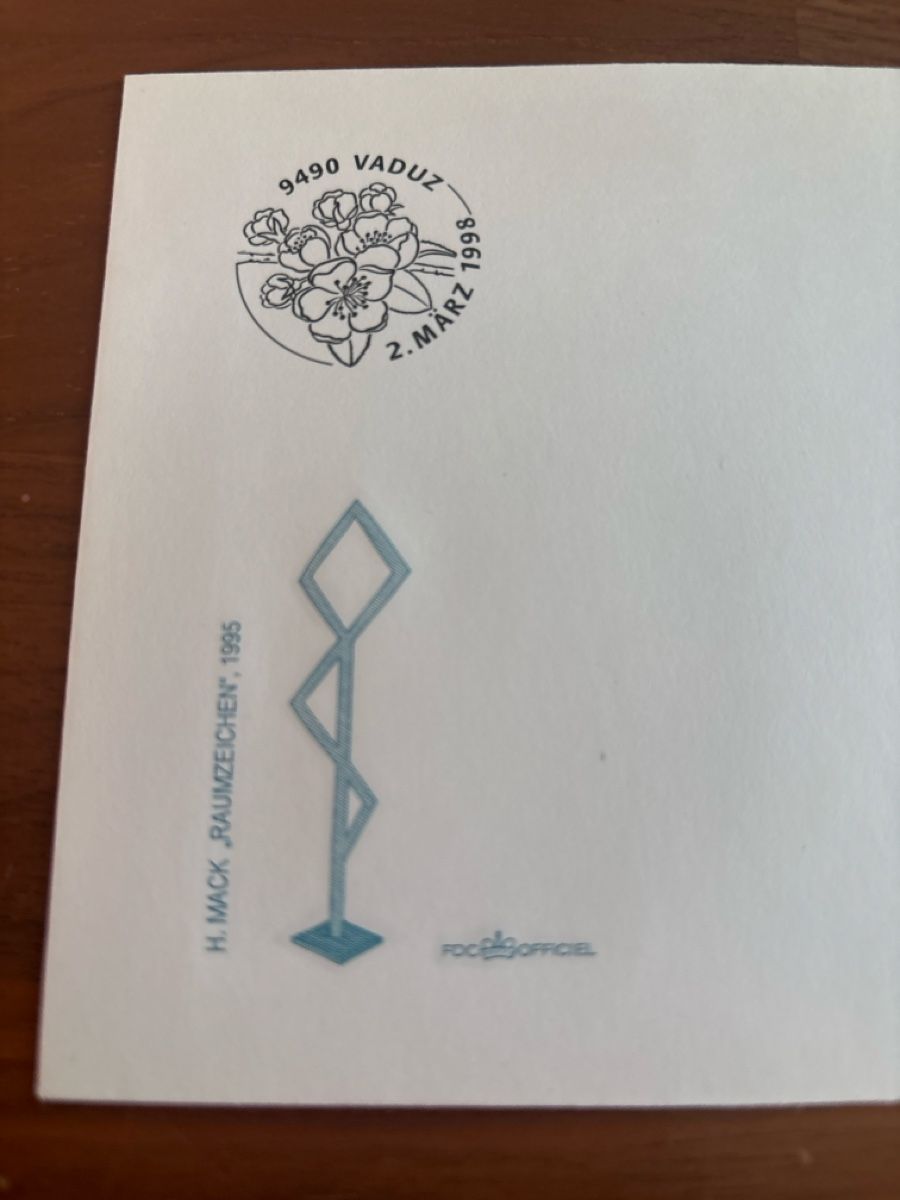 Tutti i francobolli:  Raumzeichen FDC Vaduz 2.3.1998 Liechtenstein  – Nuovo e nell'imballaggio originale da Zürich venduto da engebrunau 2