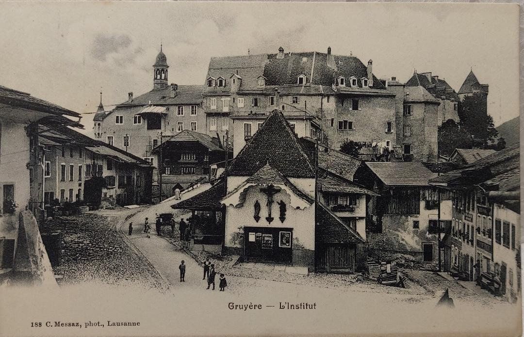 Cartoline postali: GRUYÈRE - L'Institut – Usato da Delémont venduto da Domdom1
