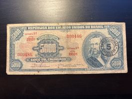 Billet Brésil 🇧🇷 5mil cruzeiros 