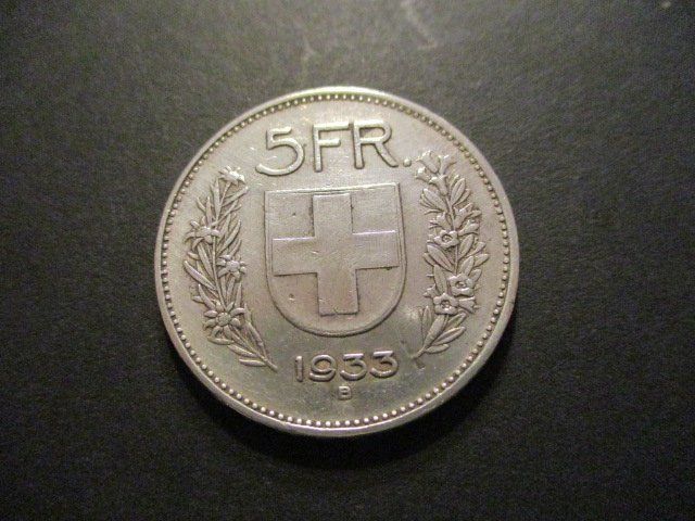 Alle Münzen: 5.- Fr  1933  Superbe pièce  Superbe qualité – Gebraucht aus Lovens von Jelmi