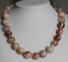 Mega Botswana Achat Kette Achatkette Edelstein Schmuck