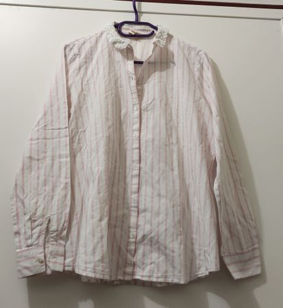 Chemise Sezane rayée blanc et rose taille 38 