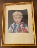 Gerahmtes Portrait eines Jungen mit Spielzeugsoldat 🖼️✨ ...