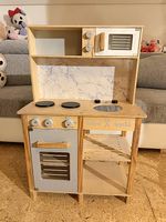 Kinderküche aus Holz mit Backofen & Kochplatten  Spielküche