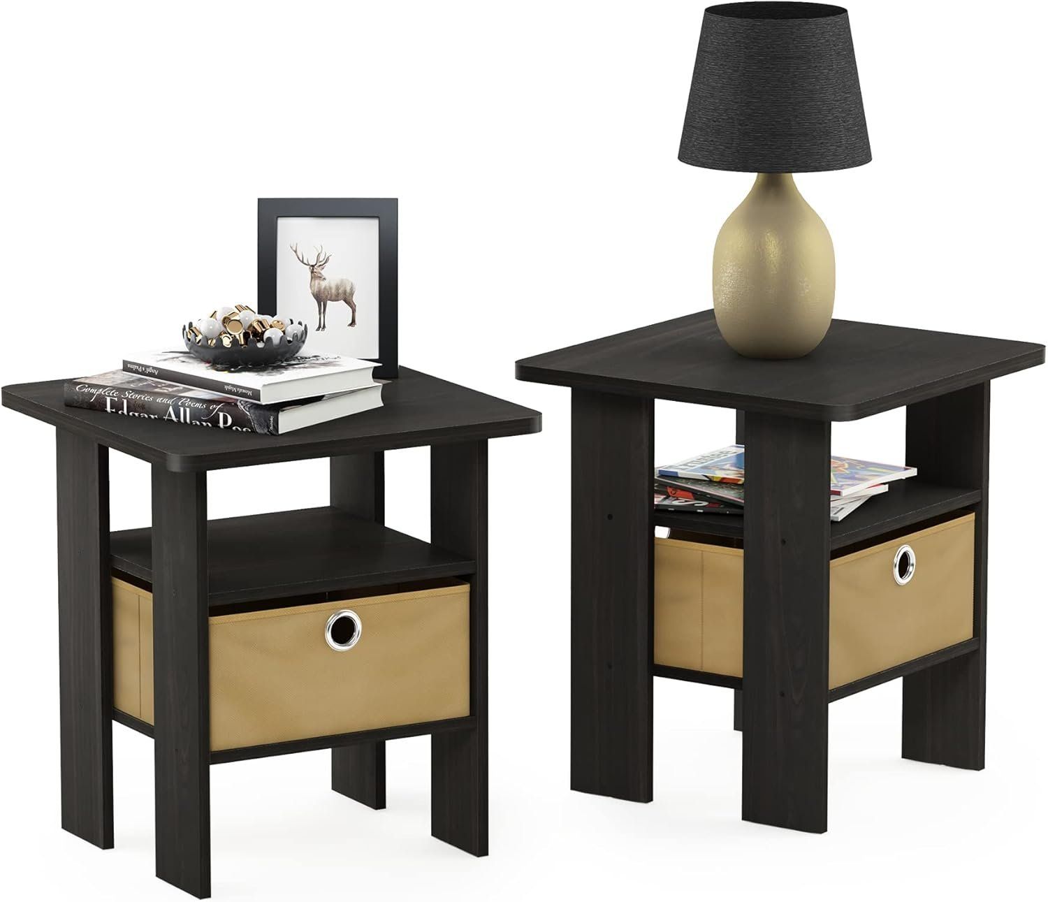 Tables de nuit: Nachttisch 2er Set mit Schublade Beistelltisch Braun – Neuf avec emballage d'origine à Neuhausen par apo_zn9s
