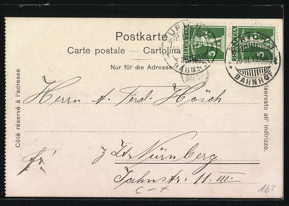 Ansichtskarten: Litho Zürich, Hotel St. Gotthard Ernst  – Gebraucht aus Berlin von bartko-reher 1