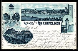 Lithographie Rheinfelden, Hotel und Pension Schützen, Gesamt