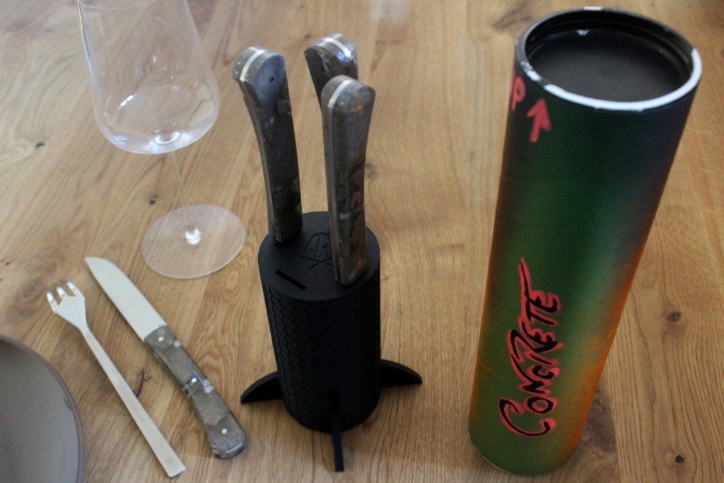 Coltelli: Steakmesser 4er Set Roland Lannier "Concrete" – Nuovo e nell'imballaggio originale da Arboldswil venduto da Patrik-Tschanz