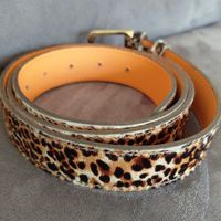Ceinture/Belt En Cuir Imprimé Léopard