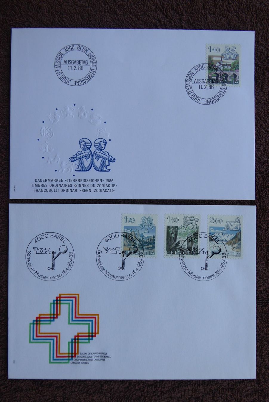 Tutti i francobolli: (F433) FDC 1983 + 1986 -> 683 + 686 - 688 – Usato da Basel venduto da scholle50