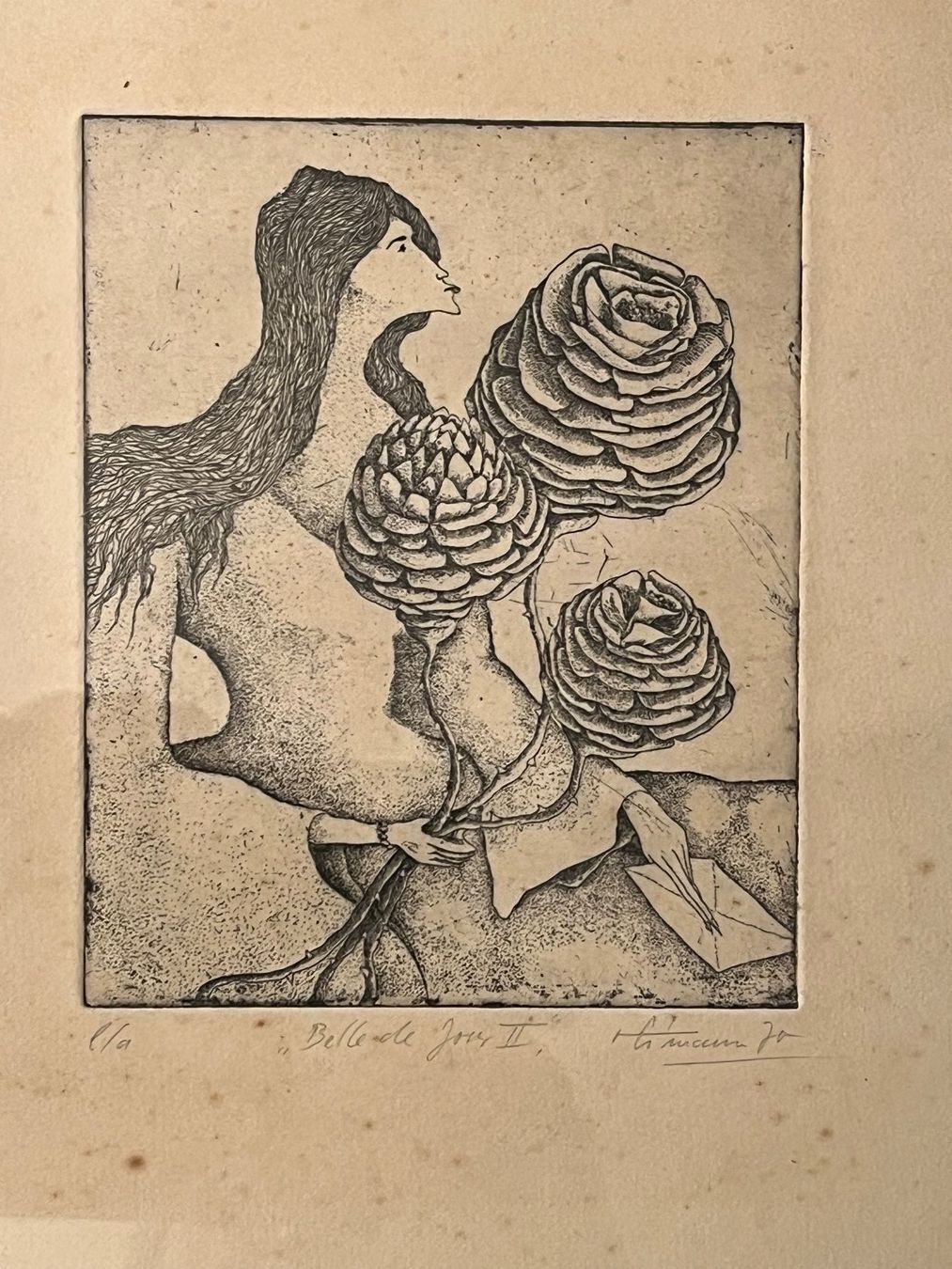 Dipinti: Cla Bertram: Bellevole Joy II - Original Ätzkunst – Usato da Basel venduto da PAUL_ART
