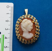 Massiv 750 Gold Camee Anhänger/Broche