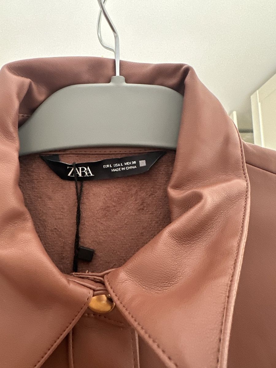 Robe Zara simili cuir marron boutons dorés T40 (Neu (gemäss