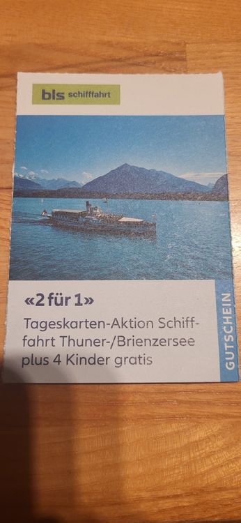 2 Für 1 Tageskarte BLS Schifffahrt | Kaufen Auf Ricardo