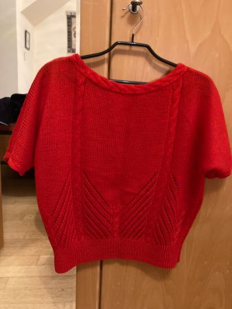 Débardeur rouge d'été en maille ajourée, taille M, unique.