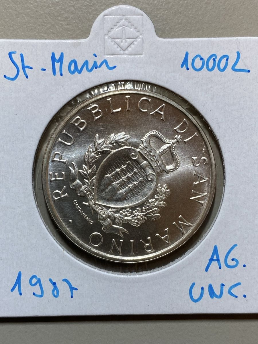 Alle Münzen: San Marin - 1000 lires - 1987 - UNC - AG  – Neu (gemäss Beschreibung) aus Payerne von Mike1682