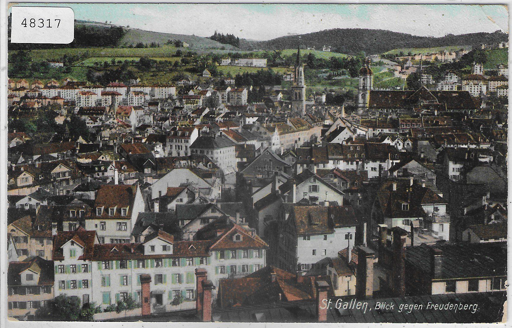 Ansichtskarten: St. Gallen - Blick gegen Freudenberg – Gebraucht aus Ettingen von Kartenplanet