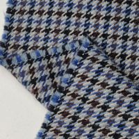 Wollstoff Ela Karo Pied de poule 2.1x1.50m  bianco nero blu
