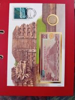 Banknotenbrief mit Muenze Mexico