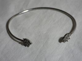 Silber Armspange mit Zirkonia und Punze 925