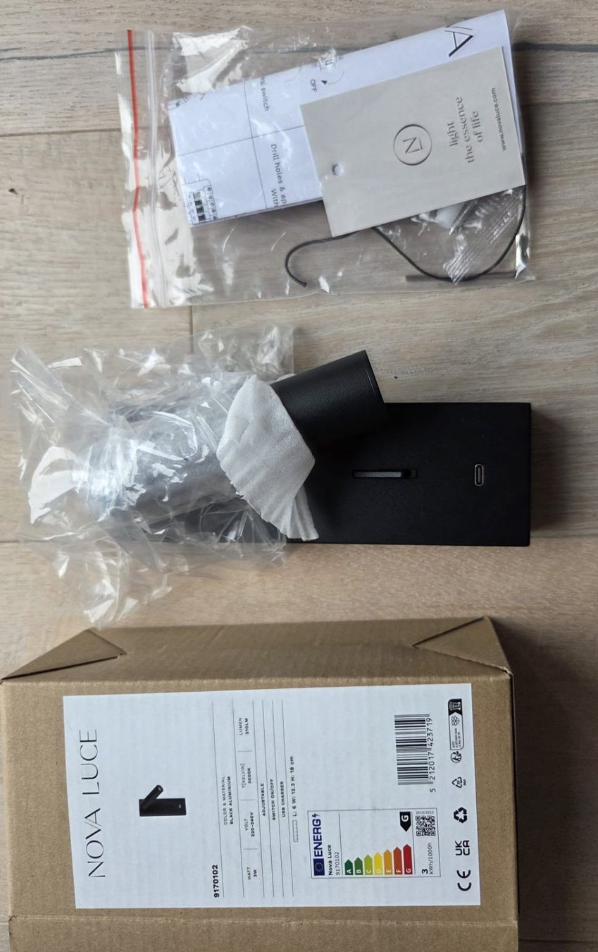Nova Luce Lampade: Wandleuchte Nova Luce mit USB Typ-C Charger – Nuovo e nell'imballaggio originale da Tuggen venduto da handy_ 5