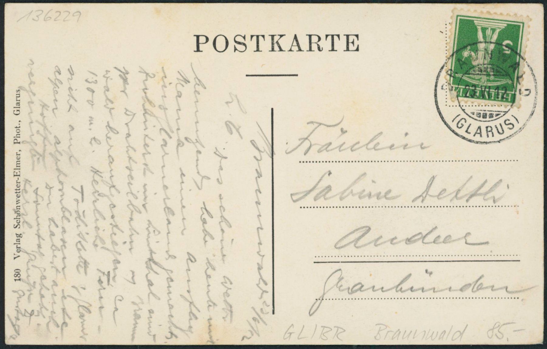 Cartoline postali: GL Braunwald - Landwirtschaft – Usato da Schindellegi venduto da leecollect 1
