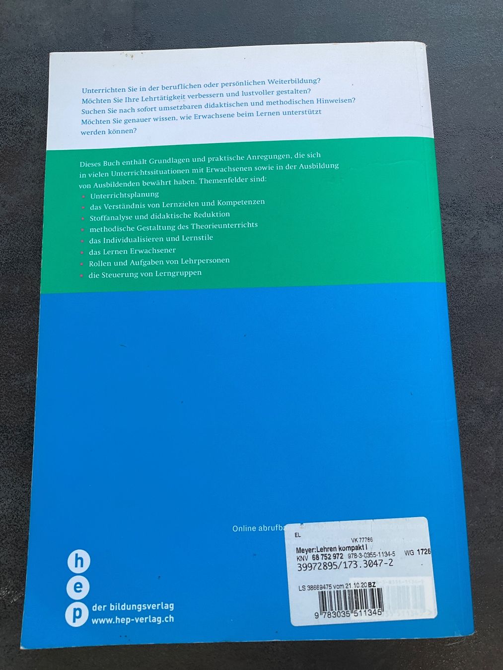Libri: Buch  "LEHREN KOMPAKT 1" - Ruth Meyer, Flavia Stocker – Usato da Avenches venduto da Lactobacille 1