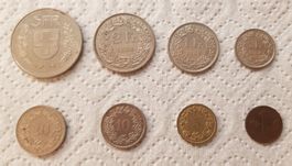 Schweizer Münzen Jahrgang 1984, kompletter Satz (8 Stk.)