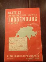 Alte Landkarte Schweiz Blatt 33 Toggenburg 1:100'000, Sam...
