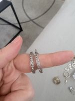 Elegante Creolen, Silberlook mit Strass, Durchmesser 2cm