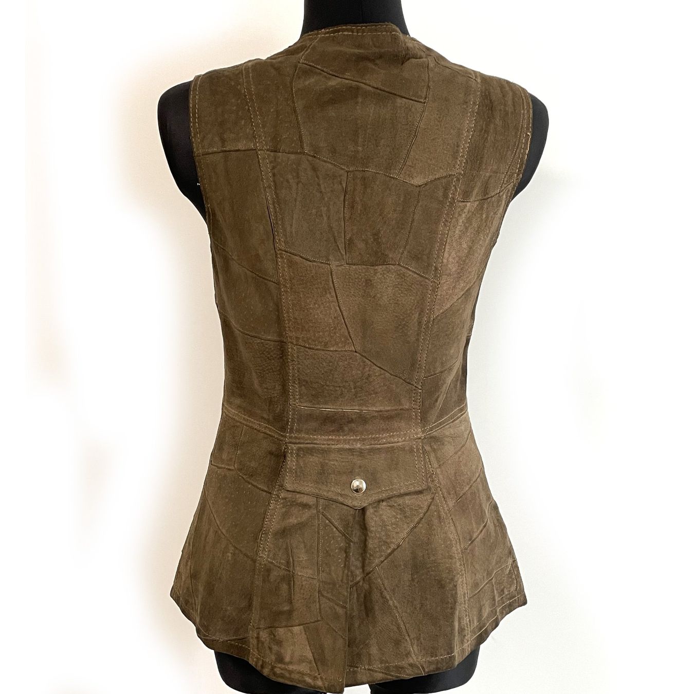 Gilet & Giacche senza maniche: Weste Lederweste Gr. 40 Wildleder Patchwork VINTAGE 1970s – Usato da Brüttisellen venduto da Buxus 2