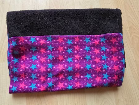 Schlauchschal Fleece Sterne Lila/Schwarz, Winter Warm 50