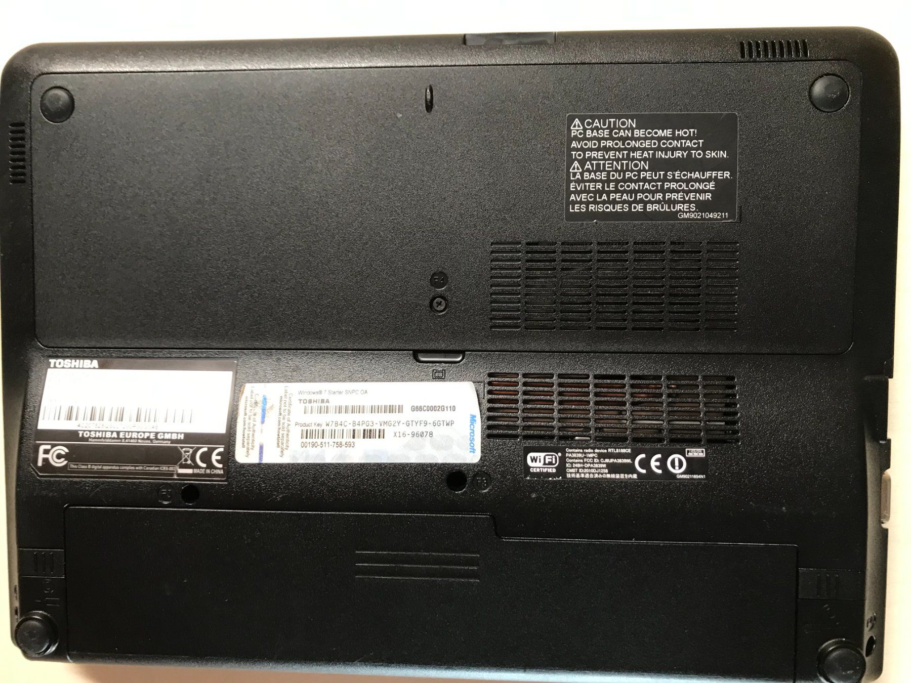 Toshiba Notebook: Tosahiba NB 510 – Usato da Prez-vers-Noréaz venduto da bernard51 5