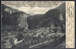 Thusis, Ortsansicht mit Hohen Rhäthen u