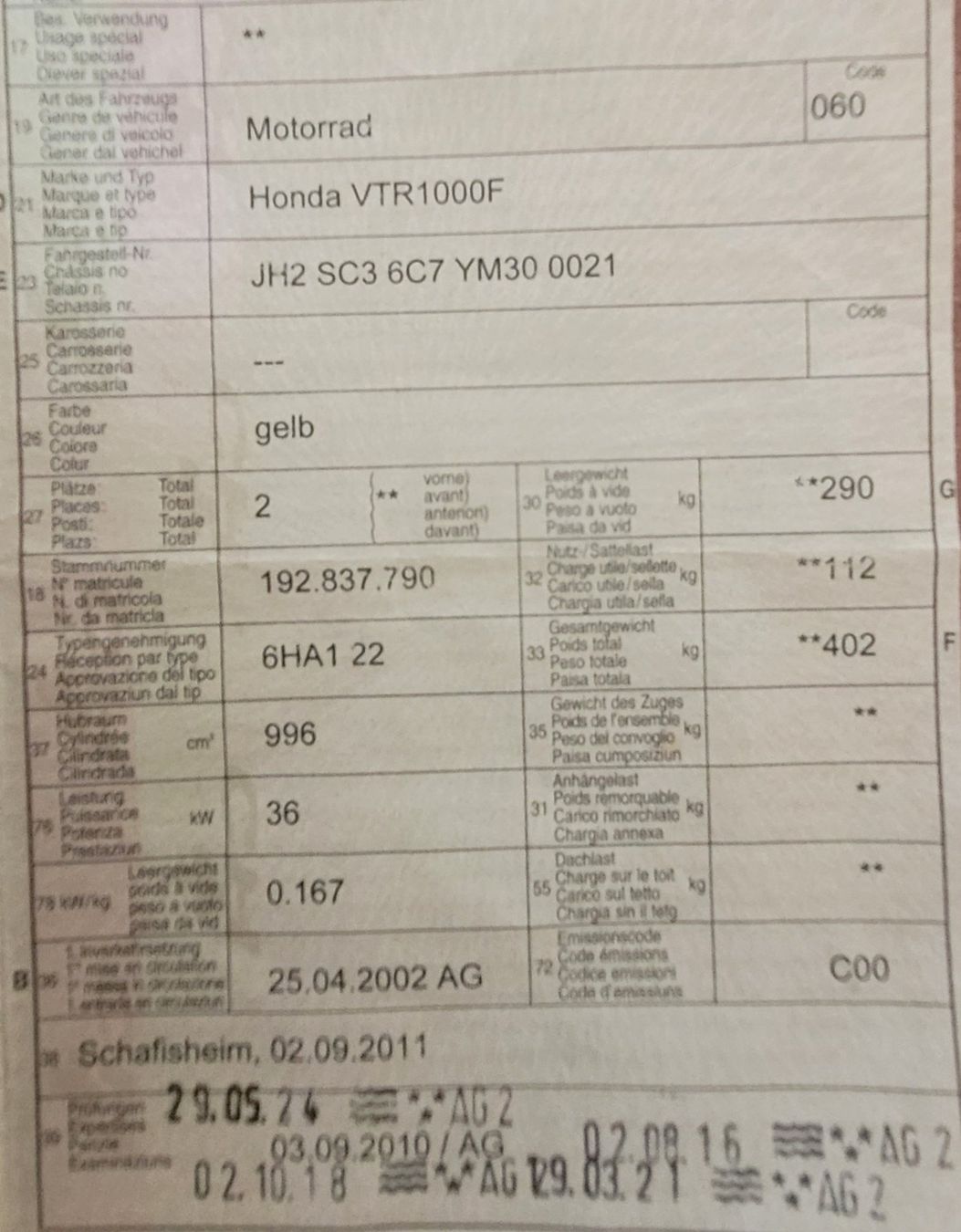 Honda Strasse: HONDA VTR1000F – Gebraucht aus Gansingen von Alente73 4
