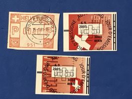 Trois timbres oblitérés Suisse Helvetia état correct