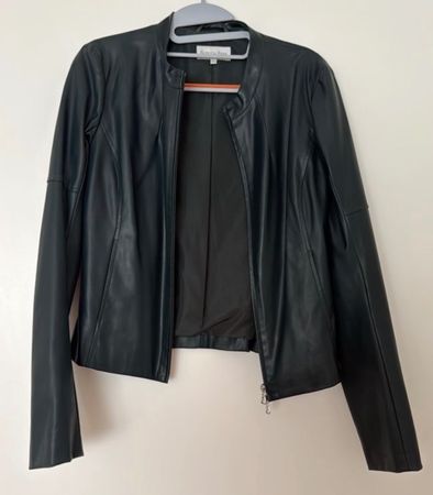 Blazer cuir noir fermeture zippée taille. X S