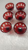 6 Dessertschalen Glas rot Frankreich 6 Stück gebraucht
