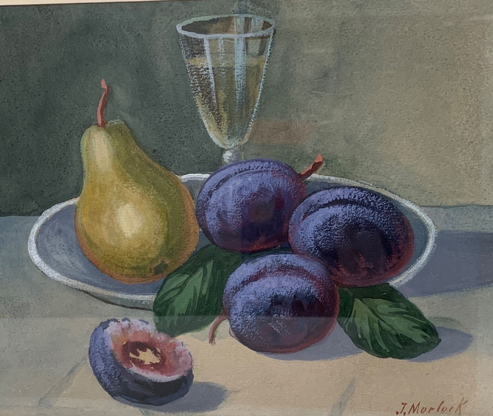 Dipinti: Stillleben auf Papier gemalt J.Morlock – Usato da Biel/Bienne venduto da Katja01112 1