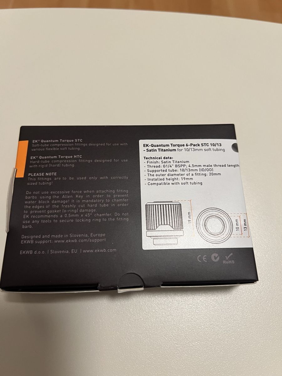 EKWB Custodie: EKWB EK-Quantum Torque STC 10/13 - 6er-Pack, Satin Titanium – Usato da Uster venduto da Ledronnie 4