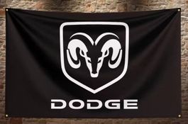 Dodge Banner Fahne 90x150cm weiss