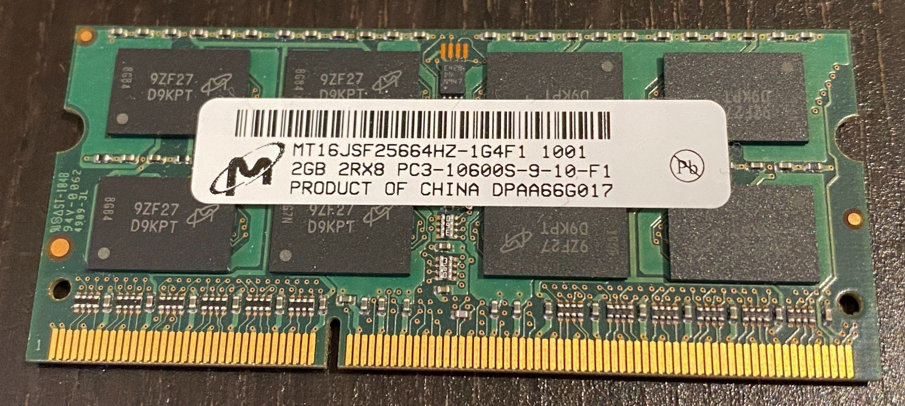 Memoria / RAM: Micron 2GB DDR3 RAM, Memory, Arbeitsspeicher, 2 Gigabyte – Usato da Winterthur venduto da YaV