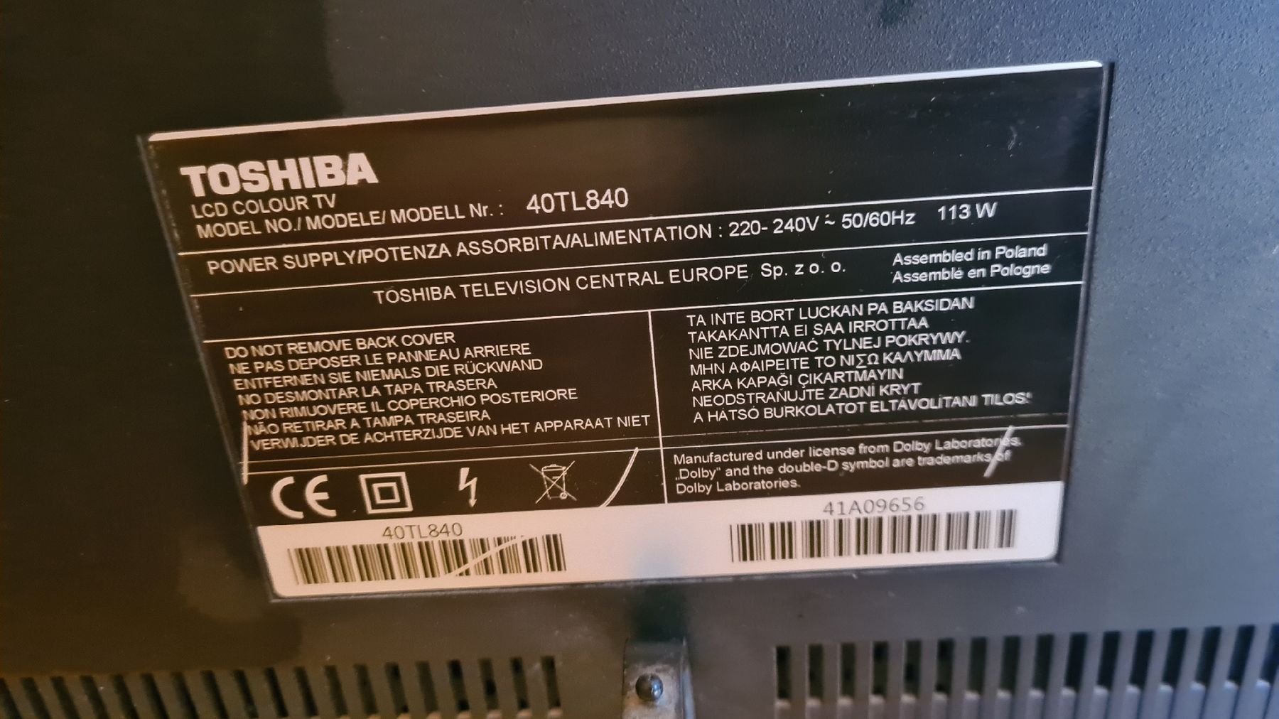 Toshiba Televisori: TV Toshiba 40" – Usato da Corbeyrier venduto da hel_t5mq 1