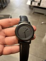 Orologio AKTEO BESANÇON minimalista nero, cinturino in pelle