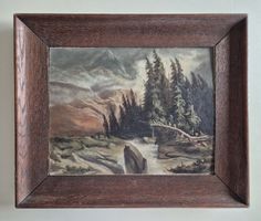 Orage à la Handeck d'après A.Calame huile sur carton tableau