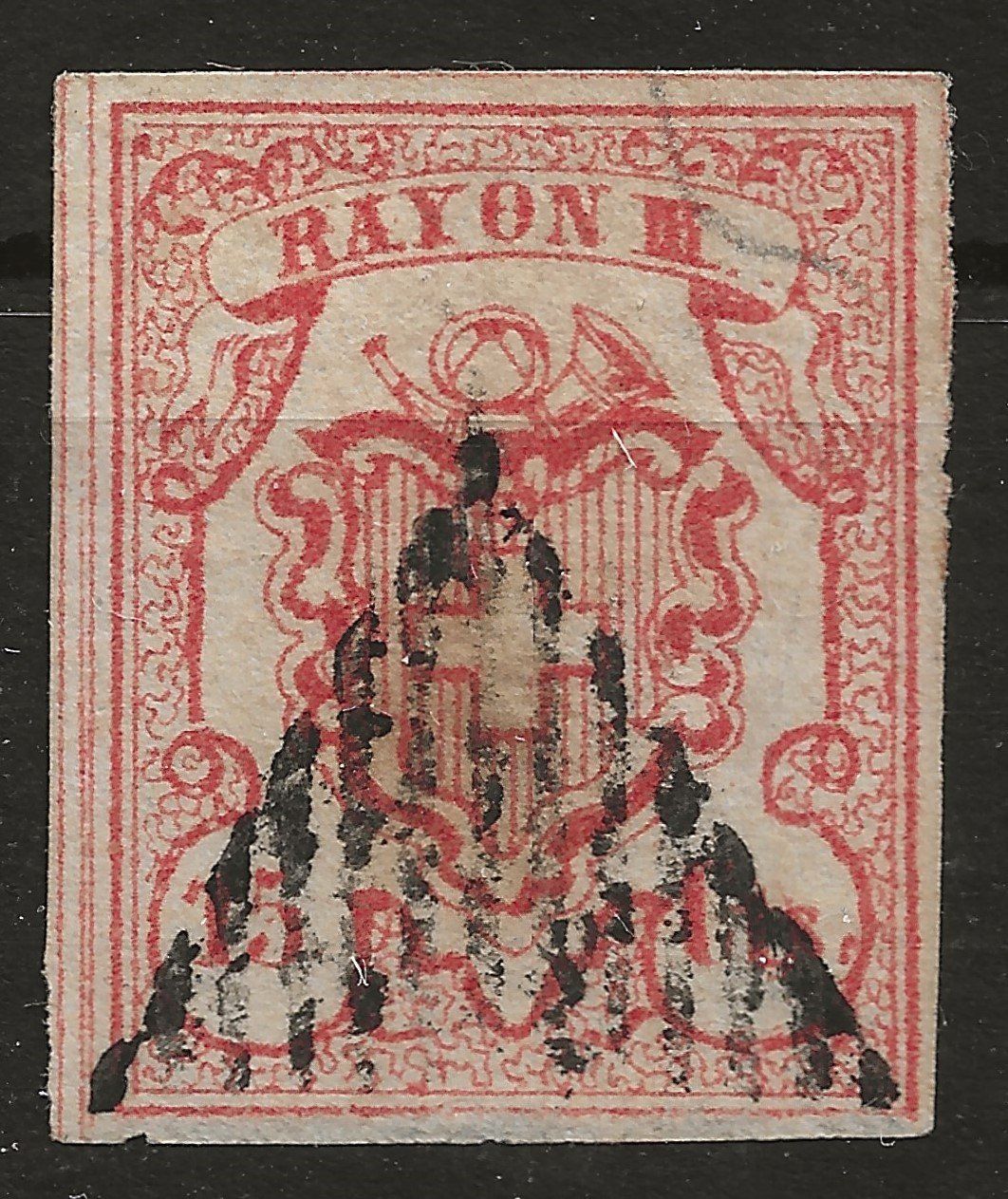 Alle Briefmarken: Rayon III Nr. 19 mit CTS / breitrandig / CHF 1500.-- – Gebraucht aus Zürich von Snoopy74