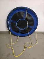Nestschaukel blau schwarz rund mit Aufhängung