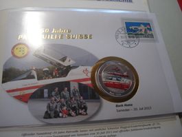 Medaillenbrief Patrouille Suisse, 2013, Back Home, o Samedan