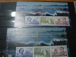 Australien, Block 1999 ** + o, mit + ohne Üdruck, Stamp Exhi