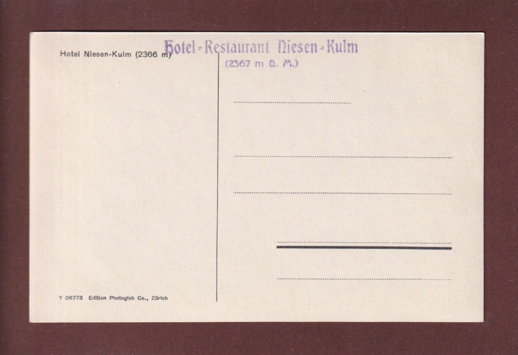 Cartoline postali: Hotel NIESEN-KULM – Usato da Pully venduto da nicecards 1